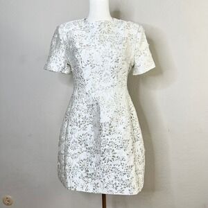 Catchall | Dresses | Catchall Astrid Silver Jacquard Floral Mini